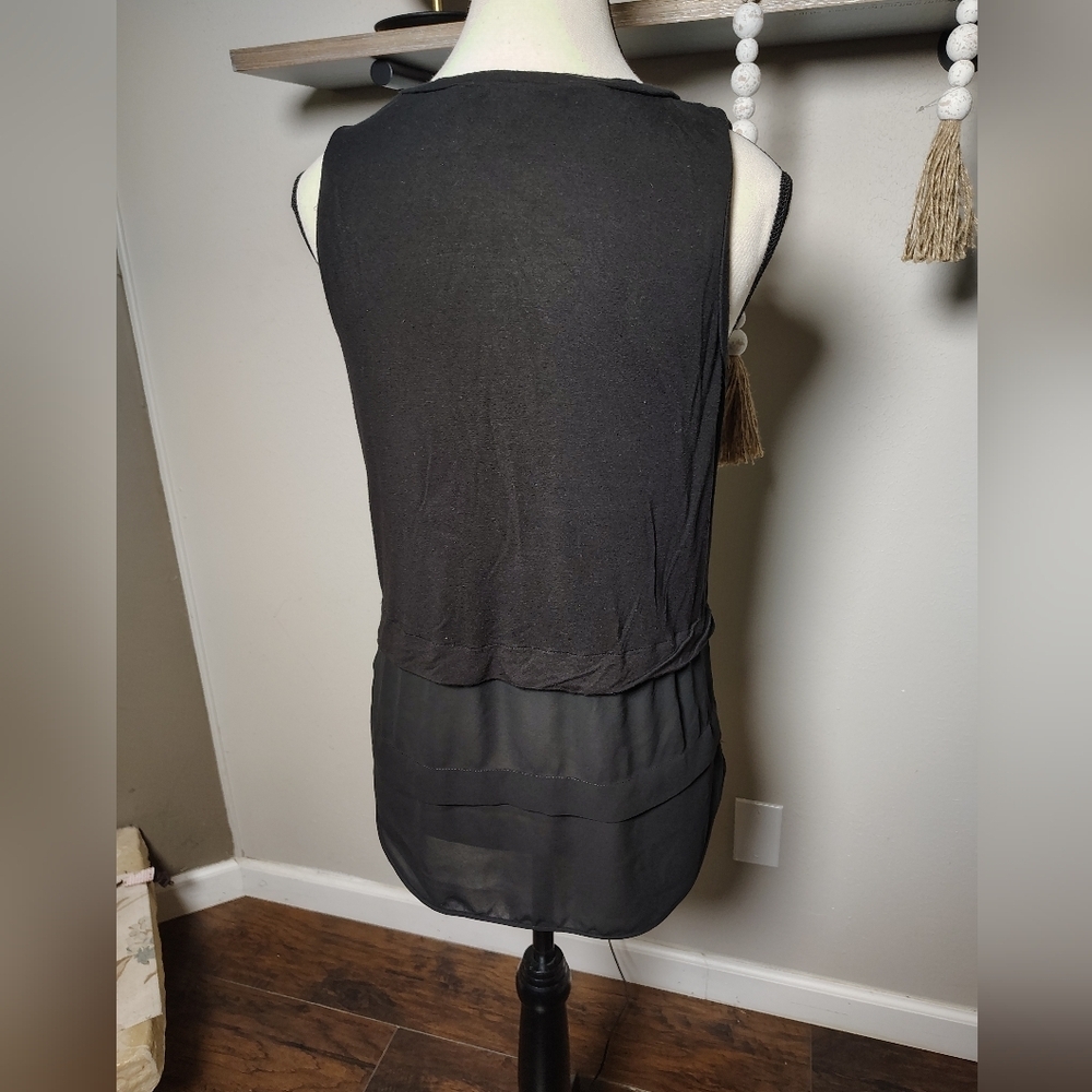 Michael Kors Elegant Black Layered Tank Top Size Small - Picture 2 of 4